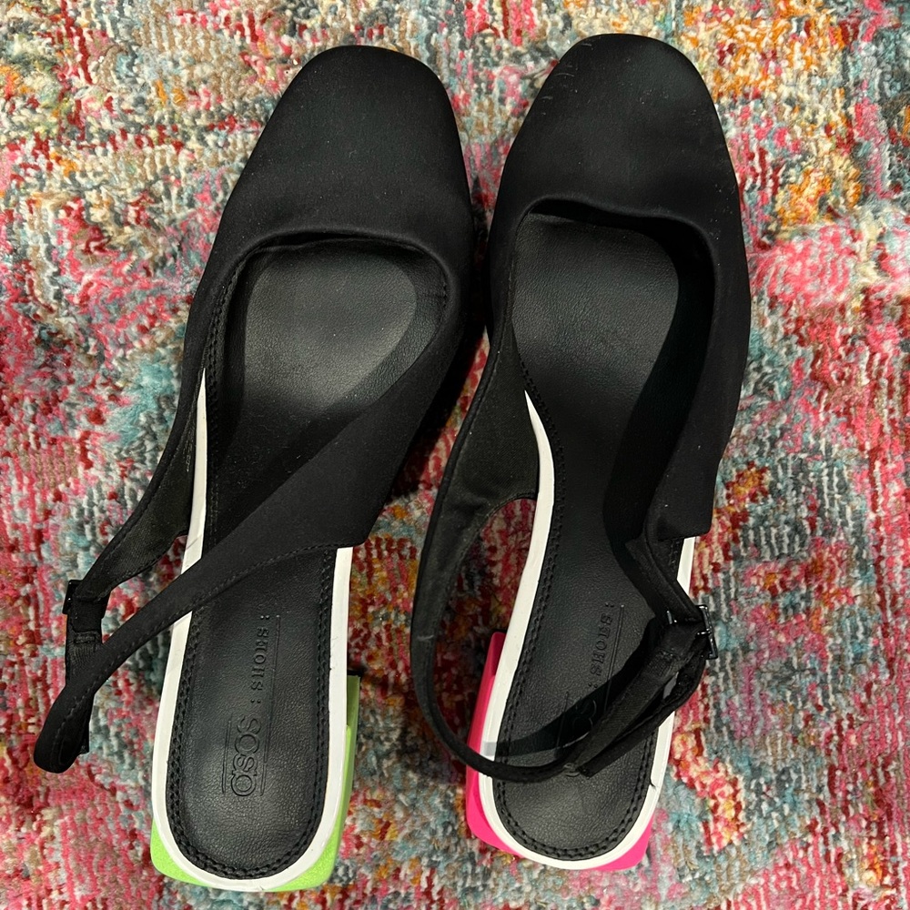 ASOS pink and green heeled mule - Picture 4 of 8